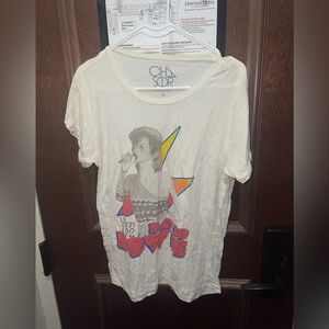 David Bowie Graphic White T-Shirt with Colorful Design Medium